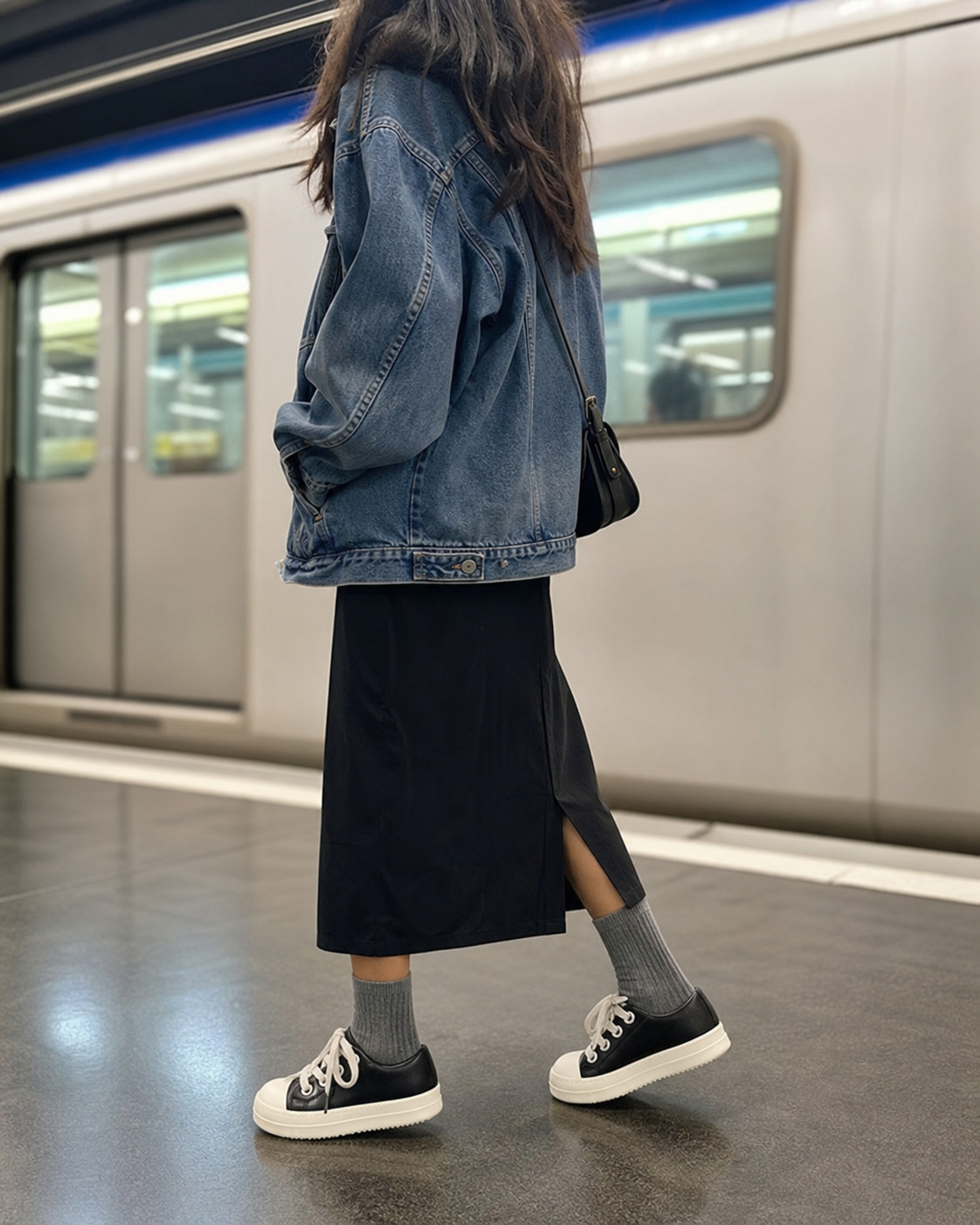 Black Thick Sole Casual Sneakers UGC showcase 3