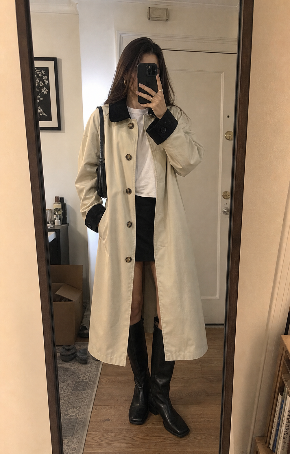 New Retro Color-Block Long Trench Coat UGC showcase 1