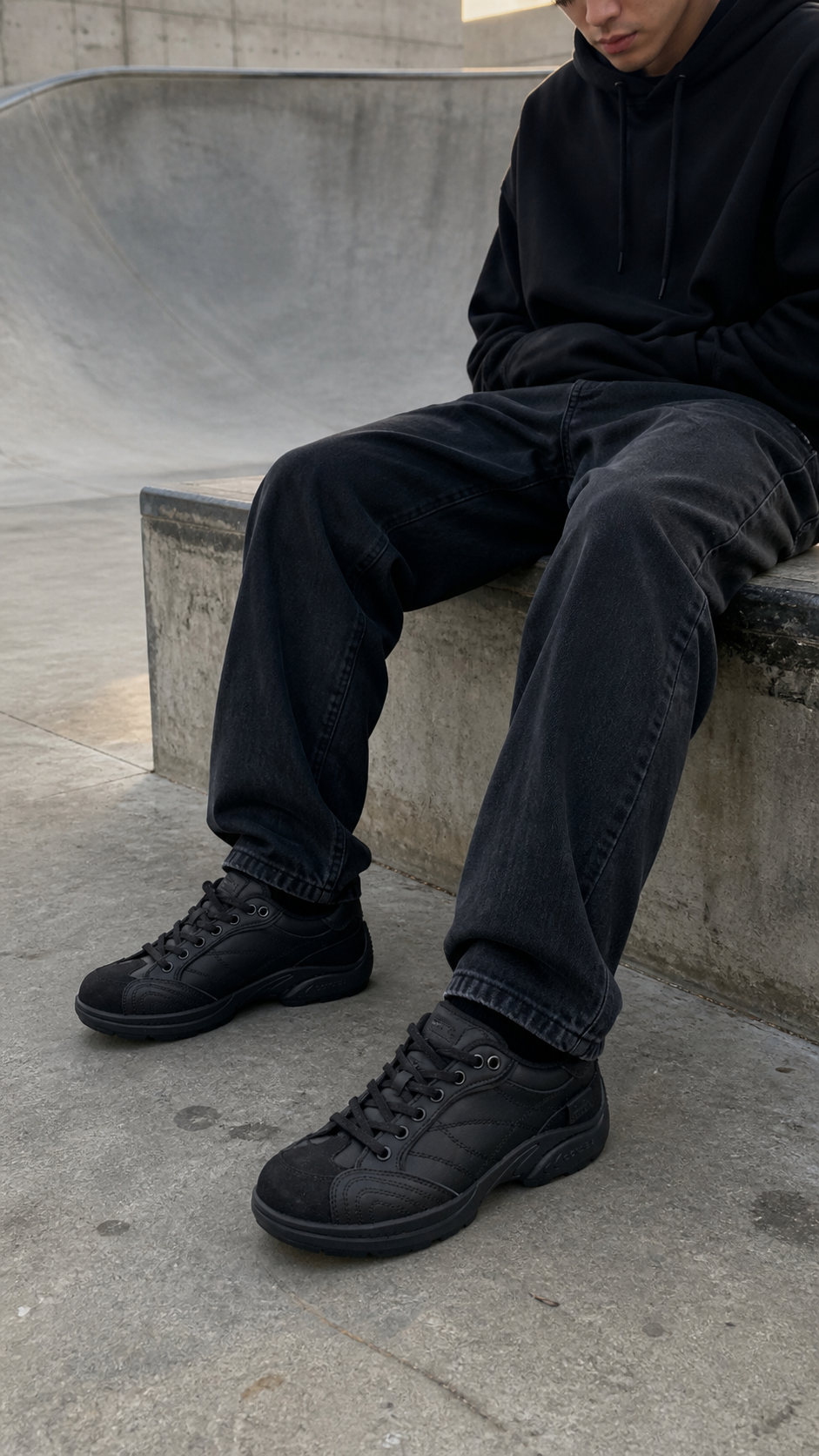 Black Donkey Retro Runner sneakers skatepark UGC