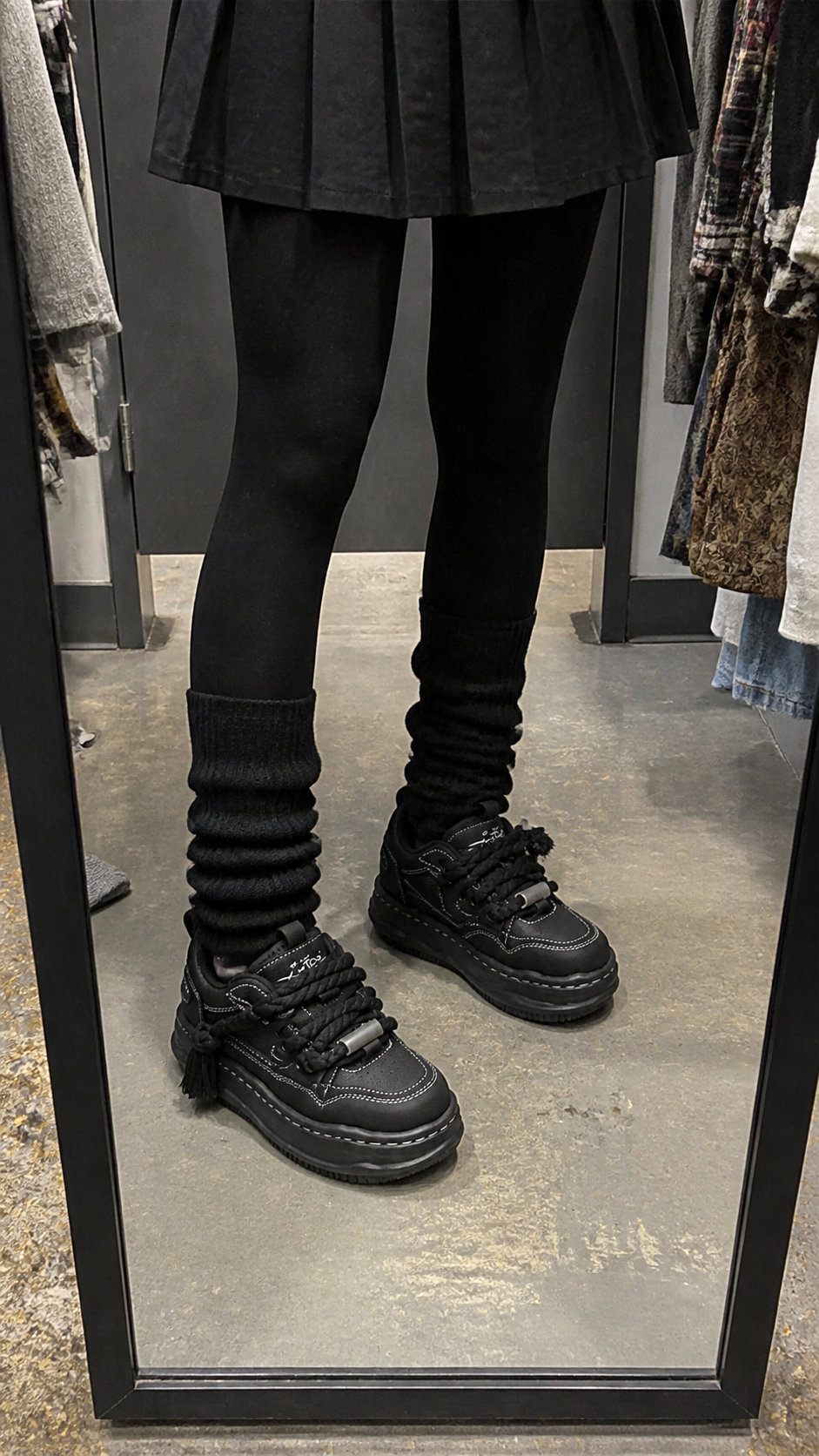 Black 7CM Wavy Platform Sneakers thrift mirror UGC