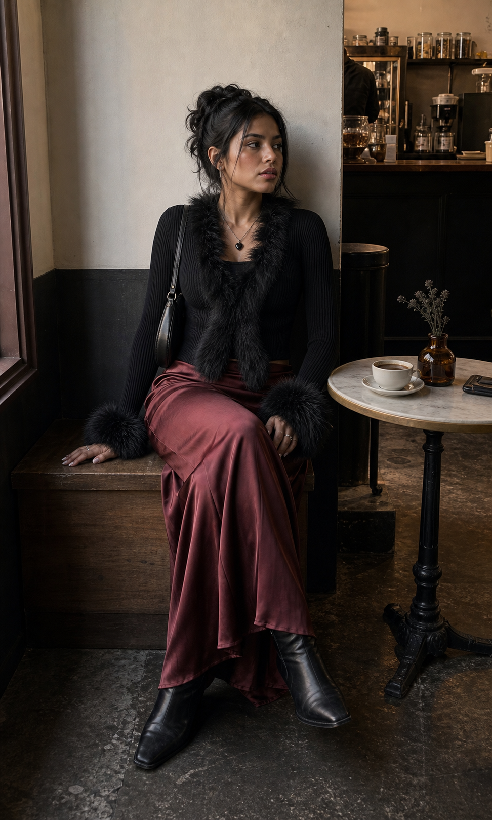 Gothic Fur Trim Cardigan UGC showcase 3
