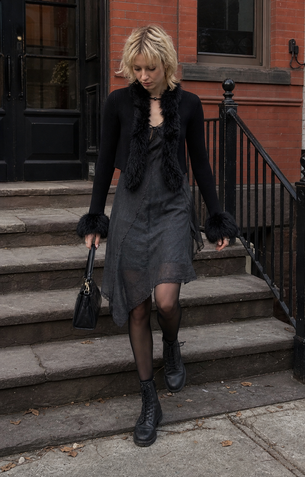 Gothic Fur Trim Cardigan UGC showcase 4