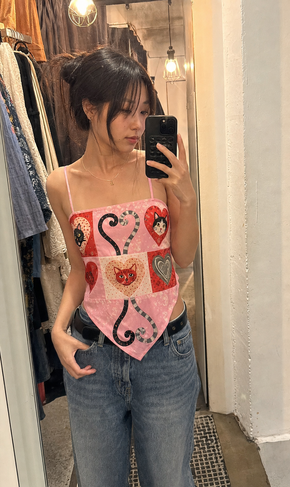 Sweetheart Kittens Patchwork Scarf Cami showcase 1