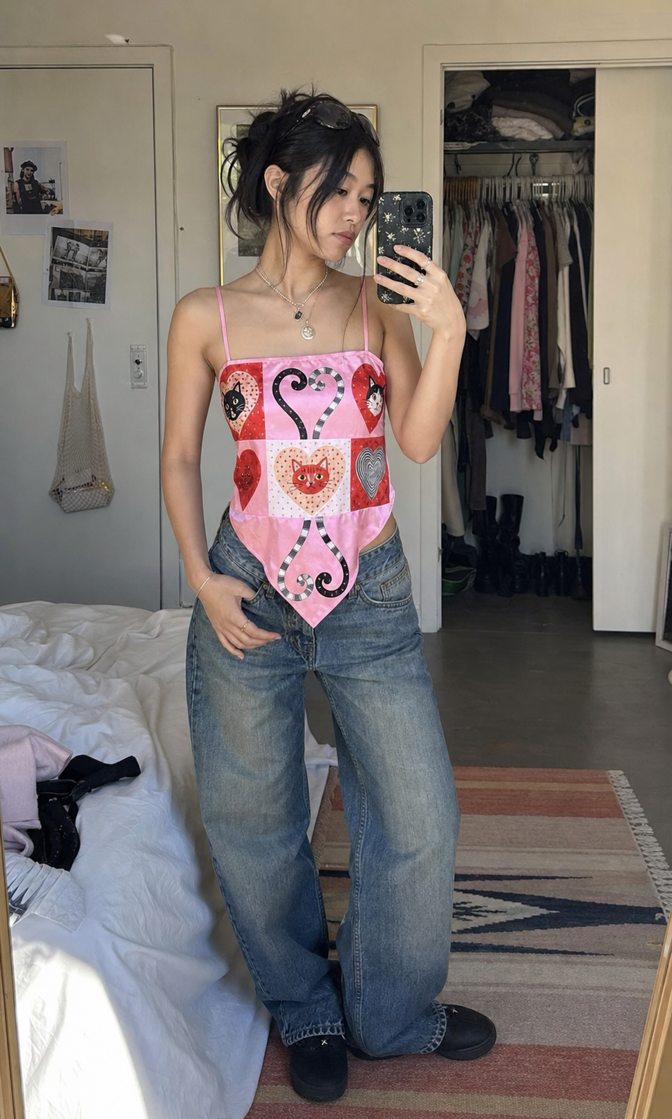Sweetheart Kittens Patchwork Scarf Cami showcase 5