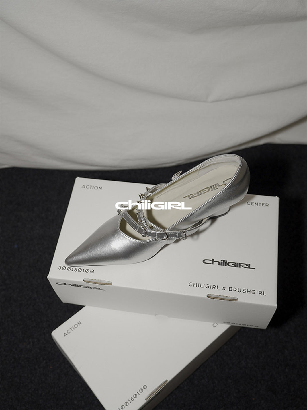 Silver Cross-Strap Pointed-Toe Wedge Pumps - View 3