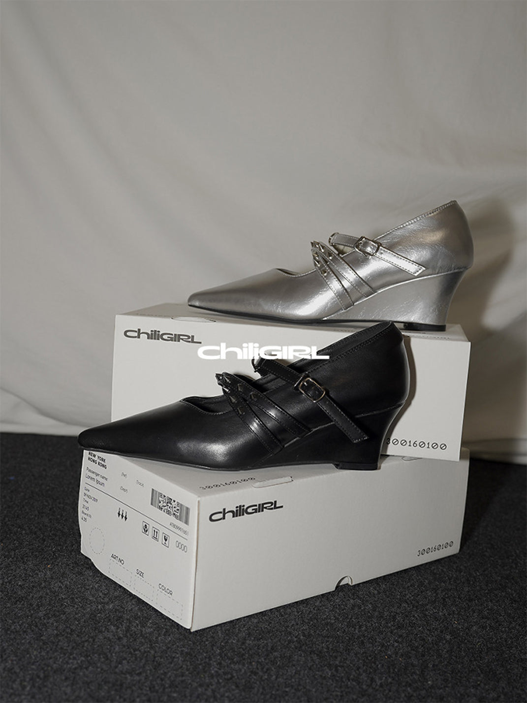 Silver Cross-Strap Pointed-Toe Wedge Pumps - View 8
