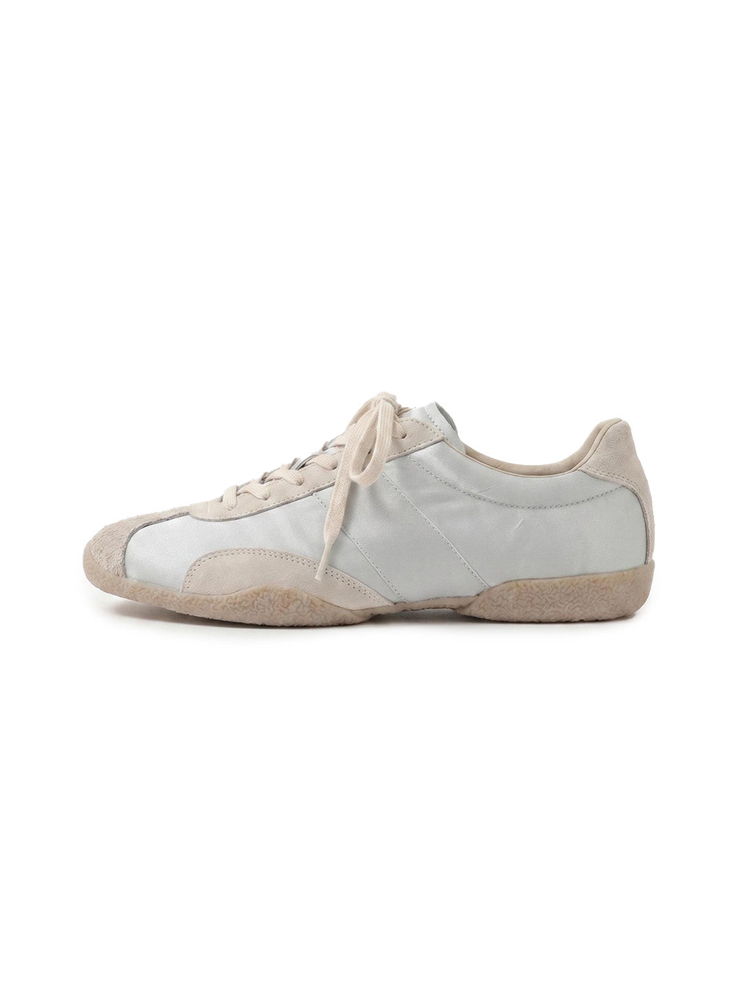 Light Beige Retro Lace-Up Trainers