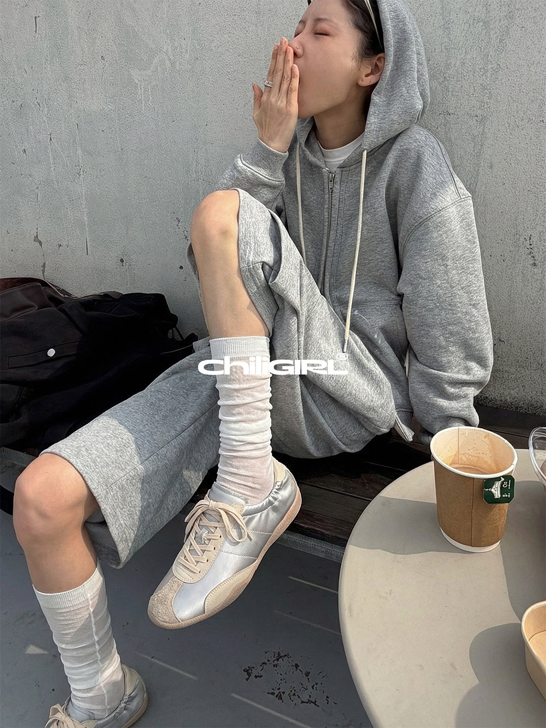 Light Beige Retro Lace-Up Trainers - View 4