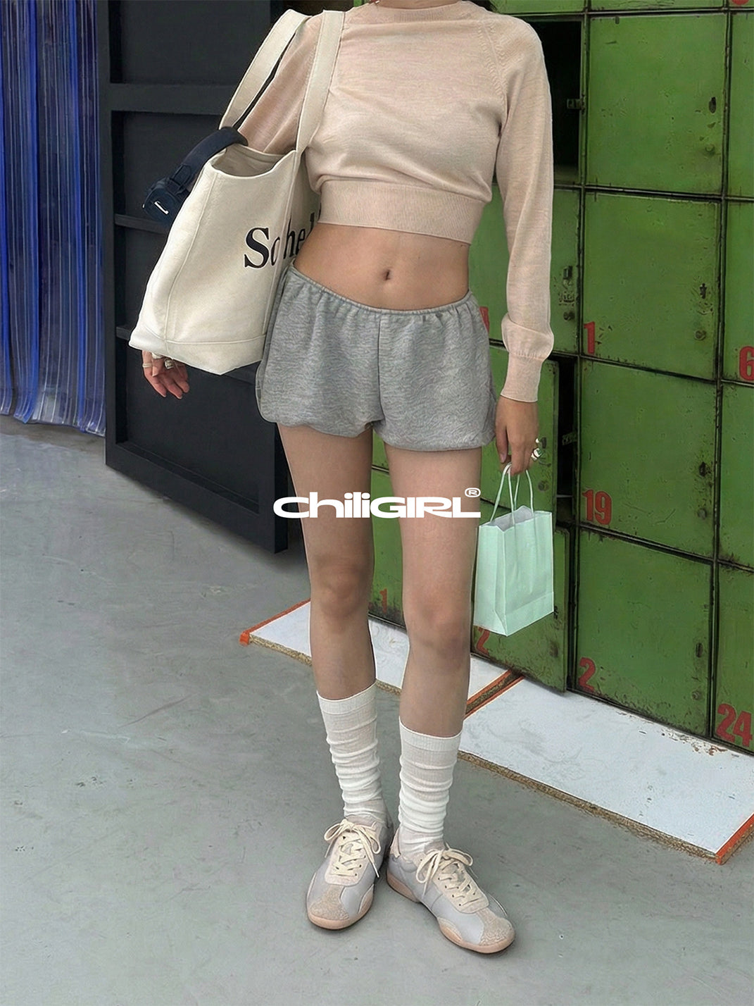 Light Beige Retro Lace-Up Trainers - View 6