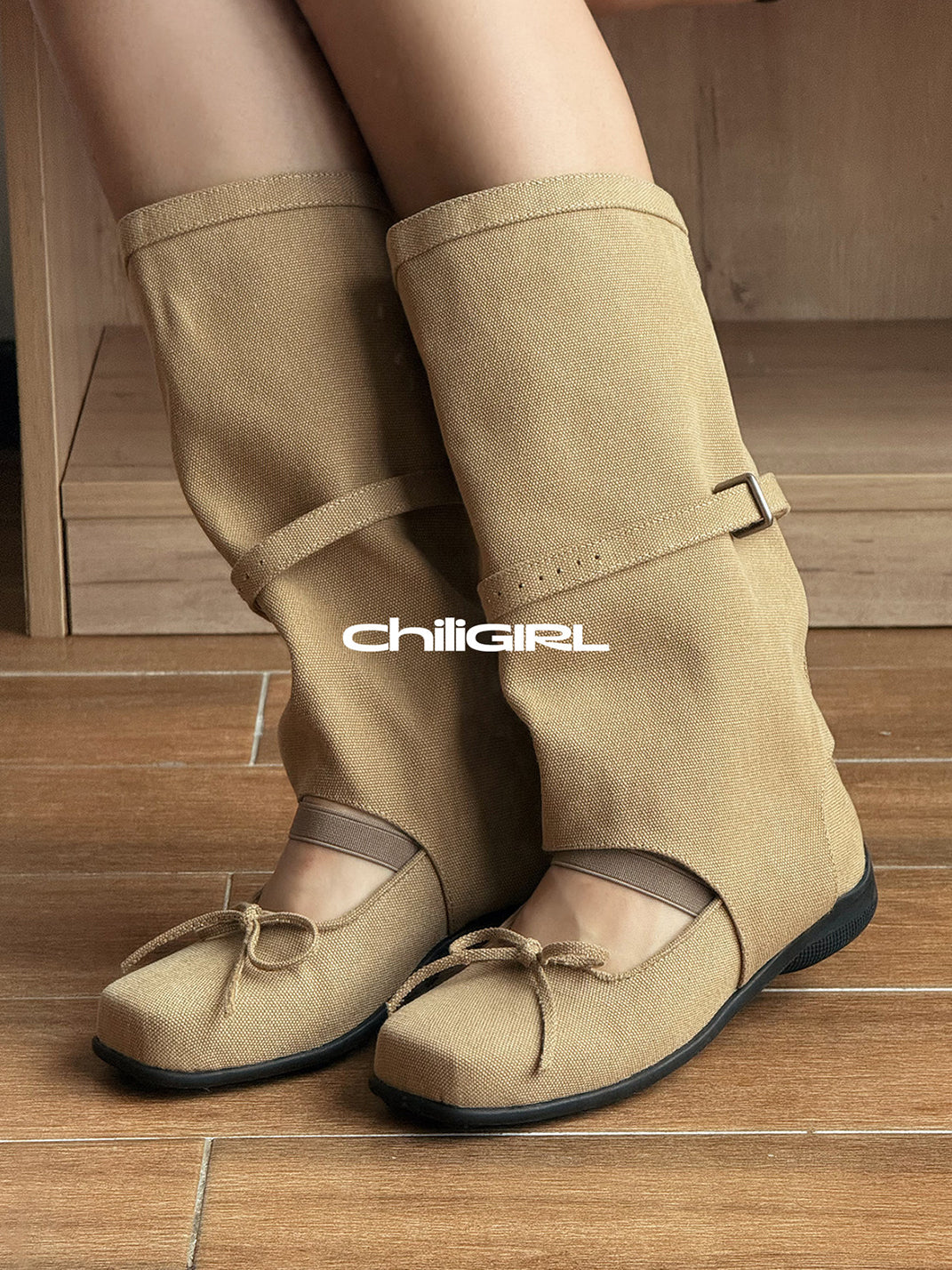 Mary Jane Tall Denim Sandal Boots - View 7