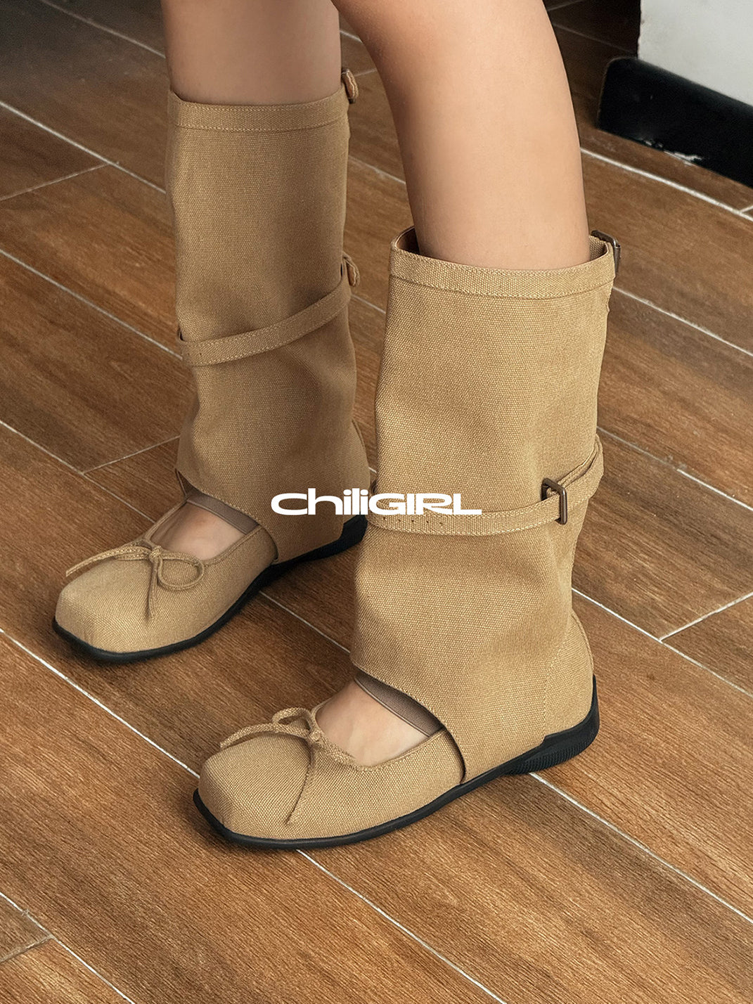 Mary Jane Tall Denim Sandal Boots - View 8