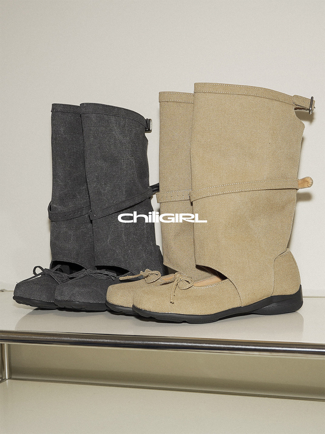 Mary Jane Tall Denim Sandal Boots - View 14