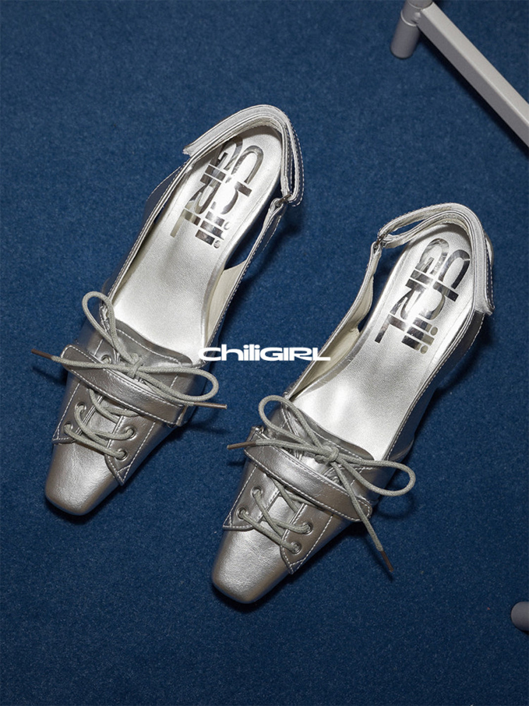 Silver Pointed-Toe Kitten-Heel Slingbacks - View 6