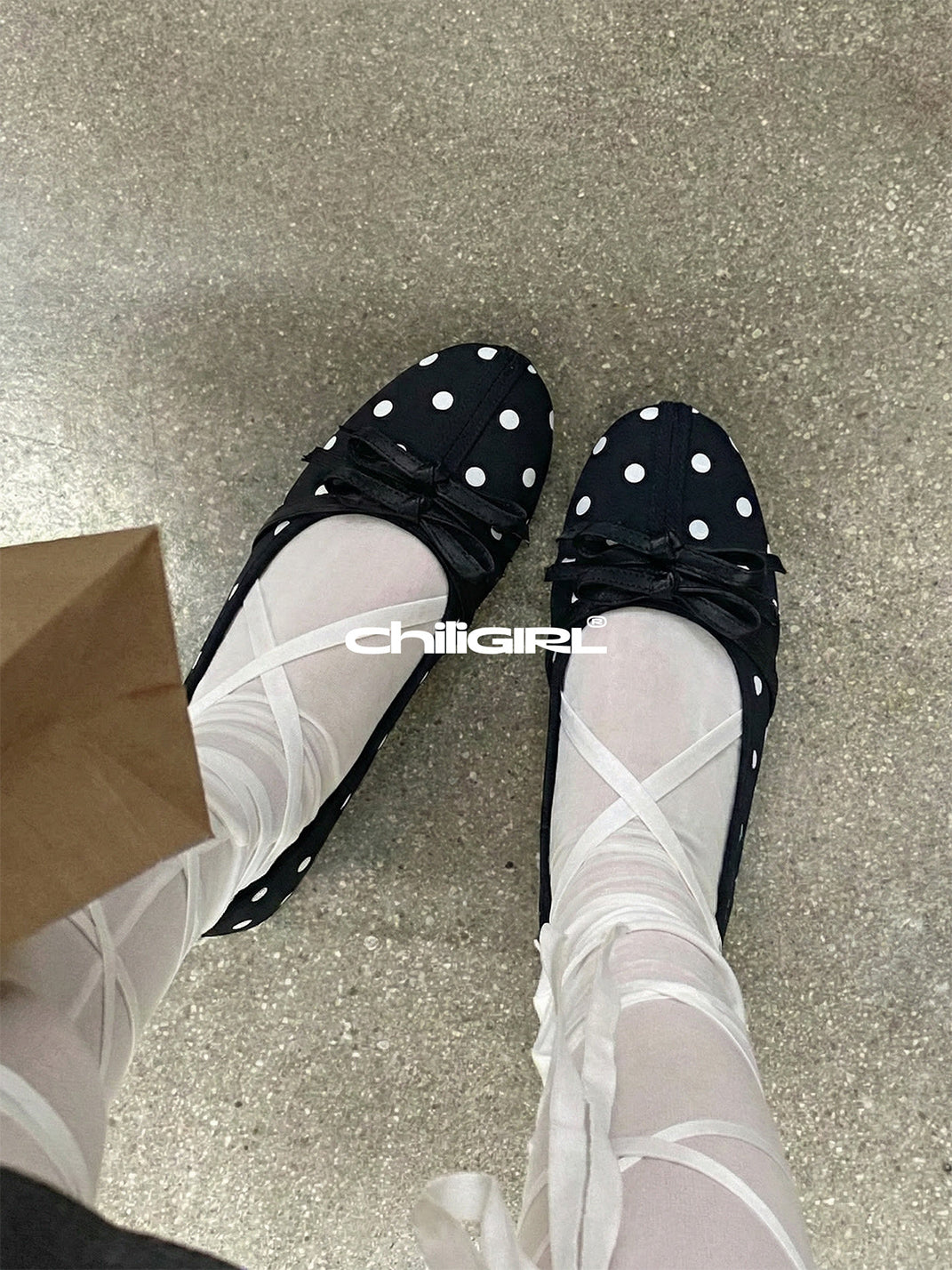Polka-Dot Bow Mary Jane Ballet Flats - View 2