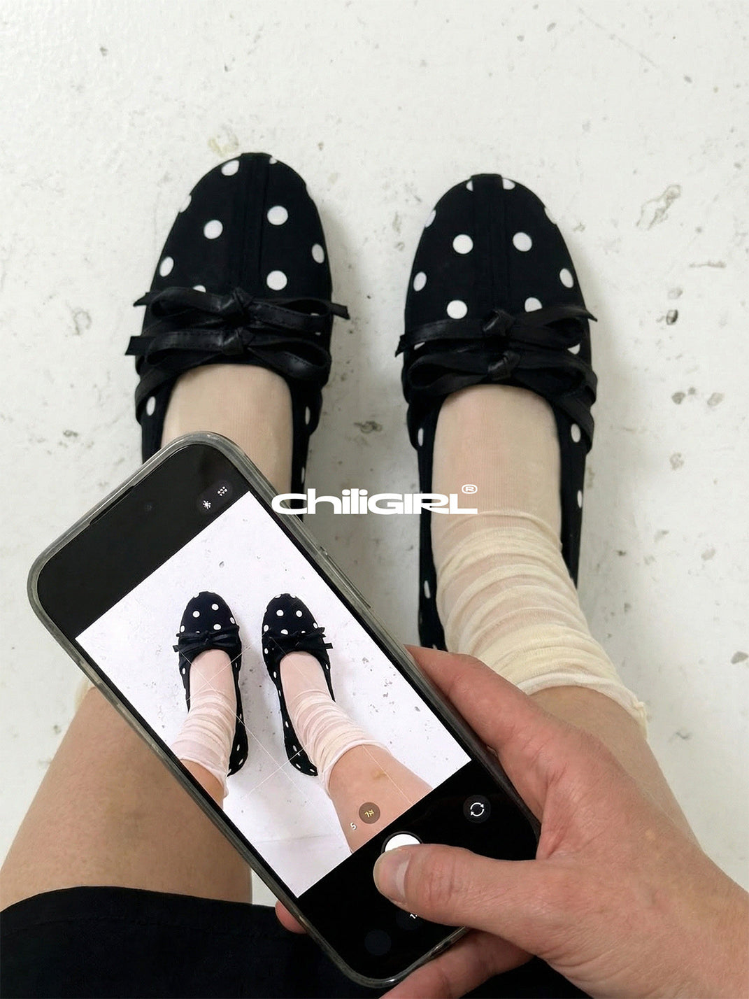 Polka-Dot Bow Mary Jane Ballet Flats - View 3