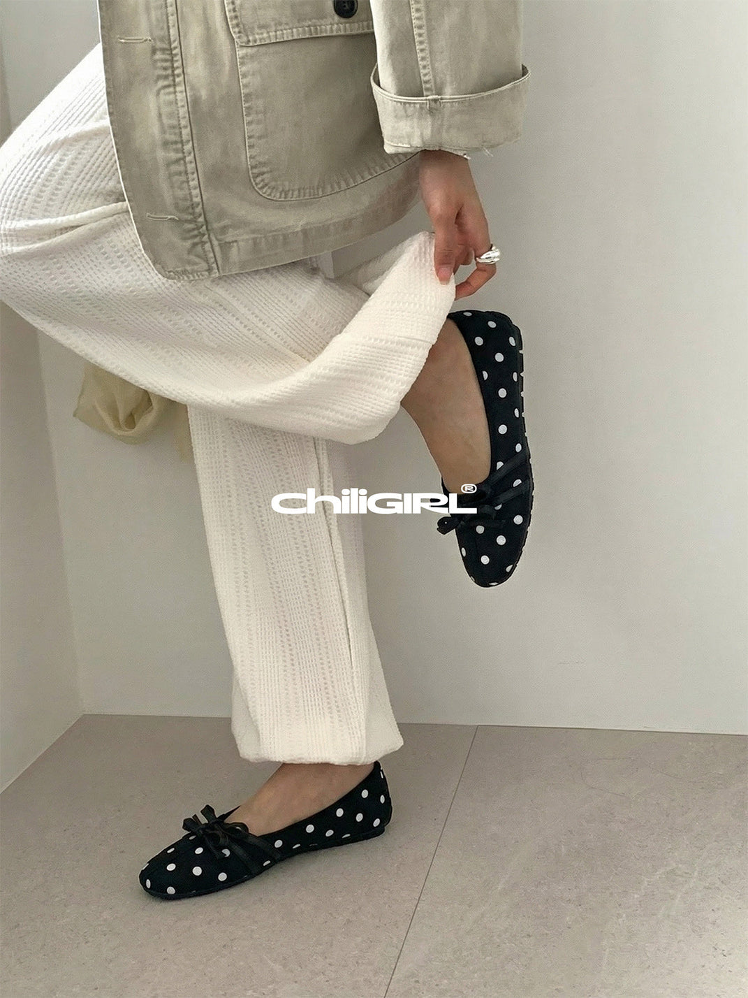 Polka-Dot Bow Mary Jane Ballet Flats - View 6