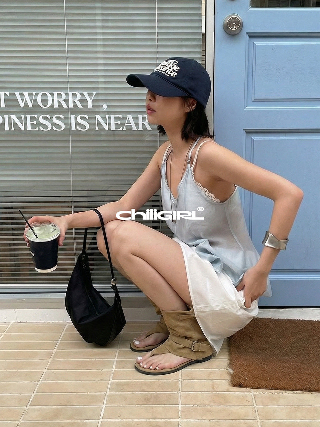 Khaki Slouchy Open-Toe Ankle Boots - View 4