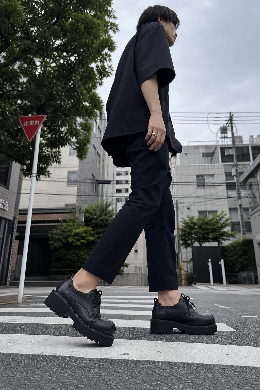 Chunky Black Platform Derby Shoes with Rounded Toe UGC showcase 2