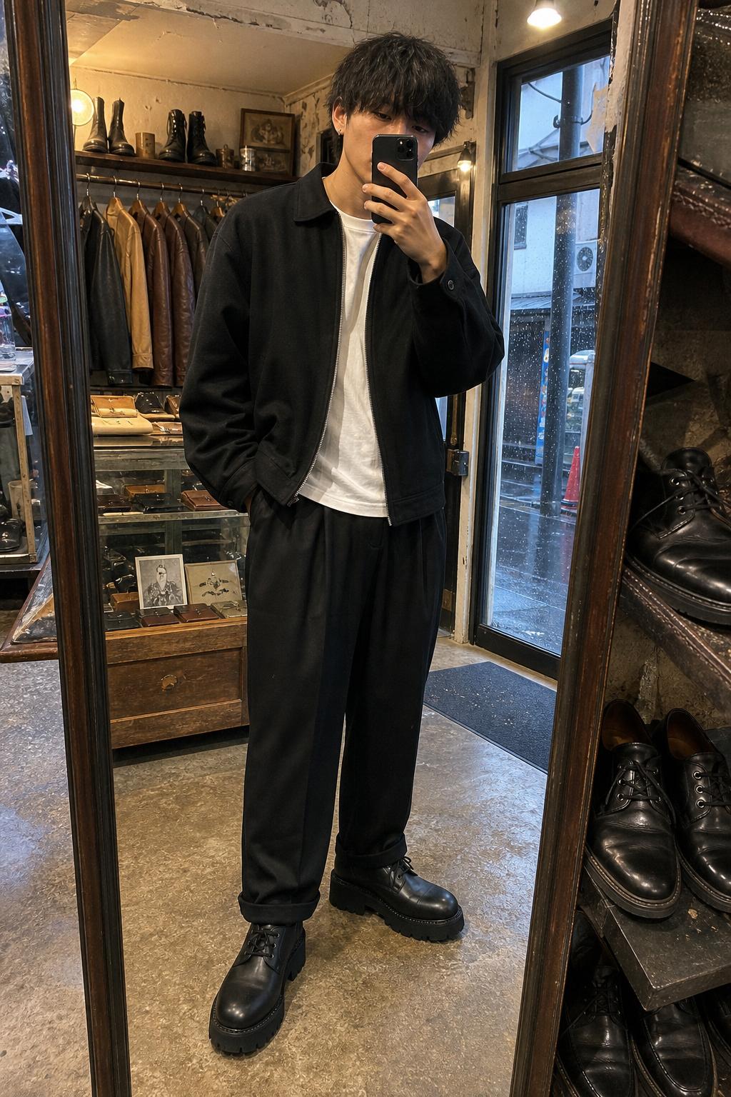 Chunky Black Platform Derby Shoes with Rounded Toe UGC showcase 3