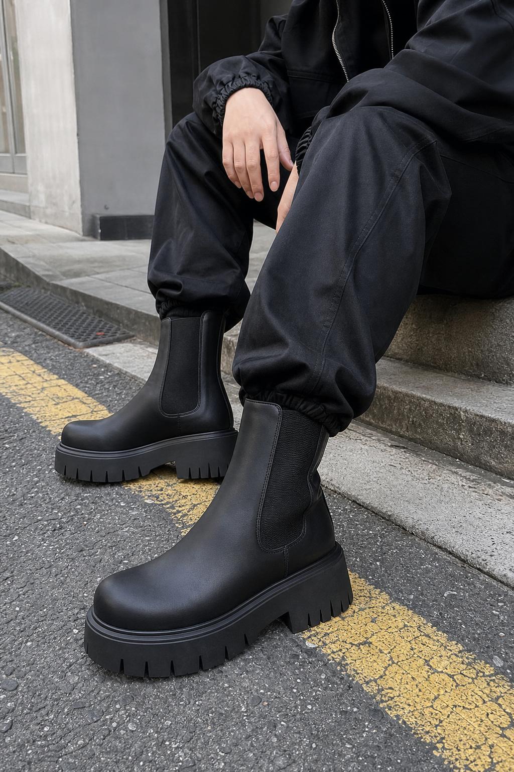 Chunky Sole Black Chelsea Boots UGC showcase 2
