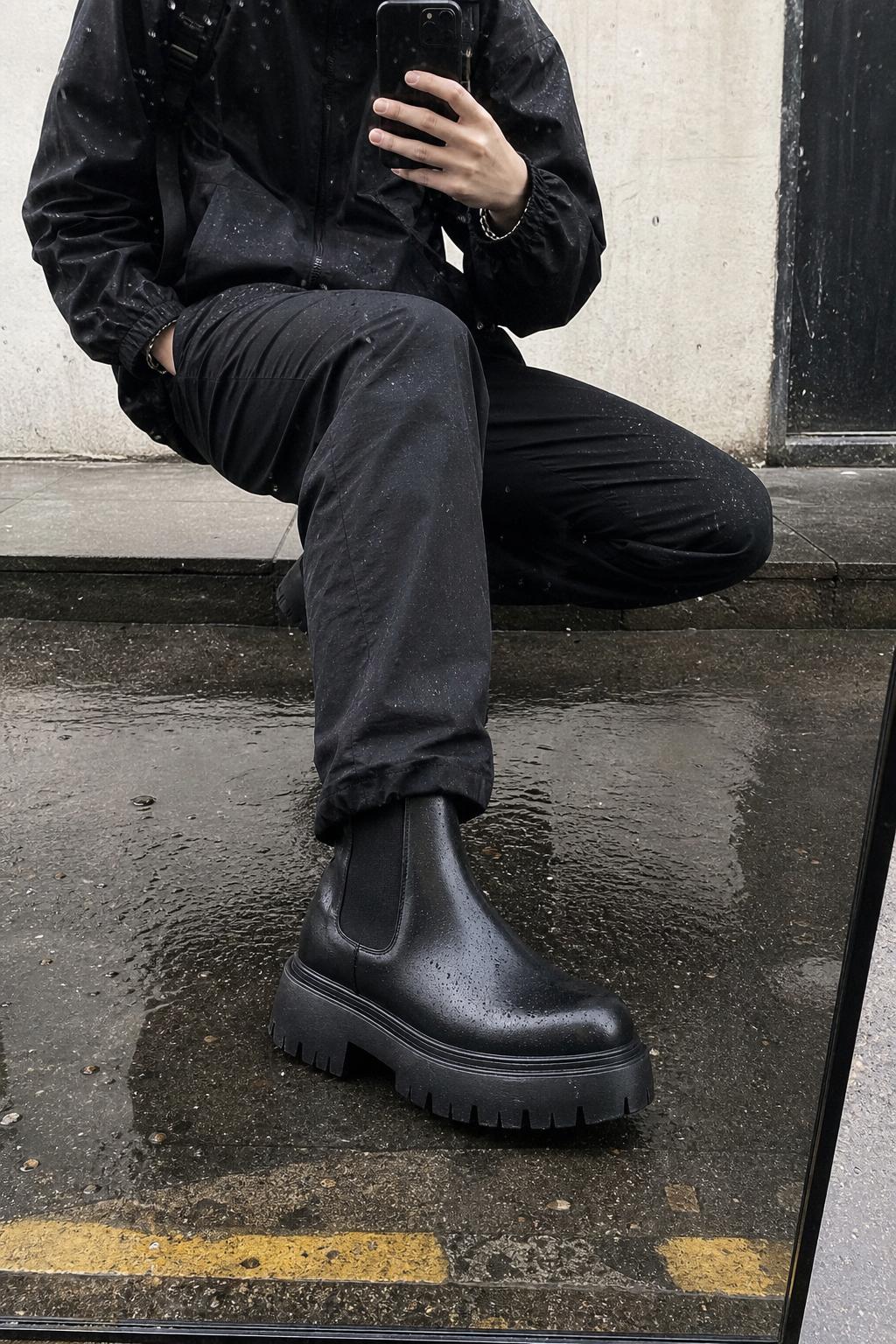 Chunky Sole Black Chelsea Boots UGC showcase 3