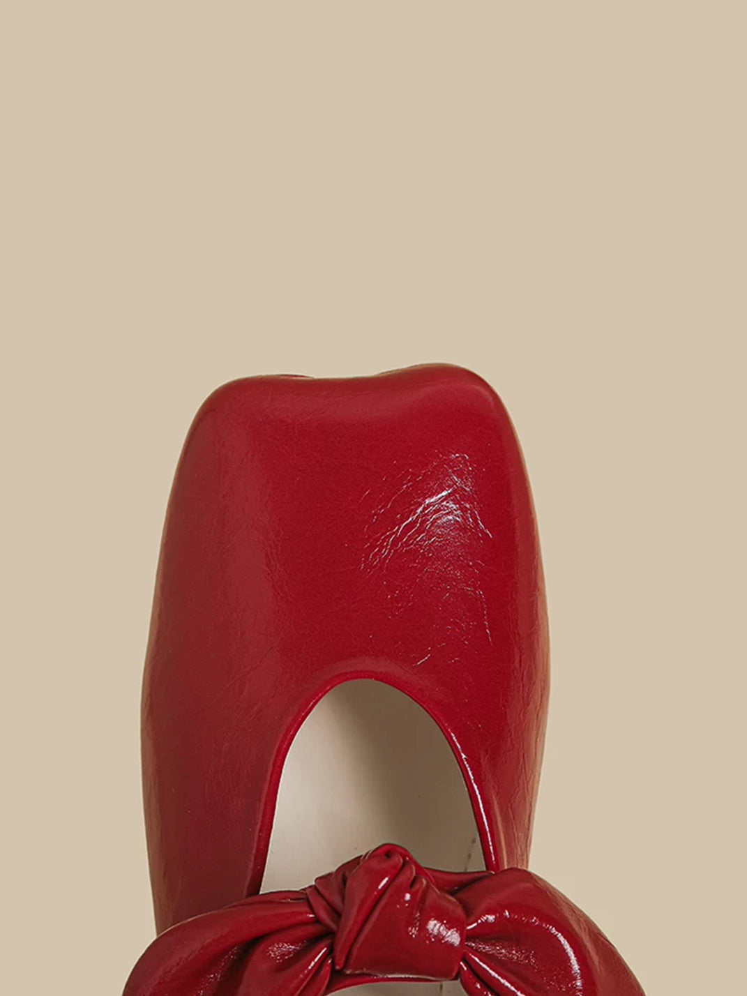 Ribbon-Bow Square-Toe Strap Flats - View 10