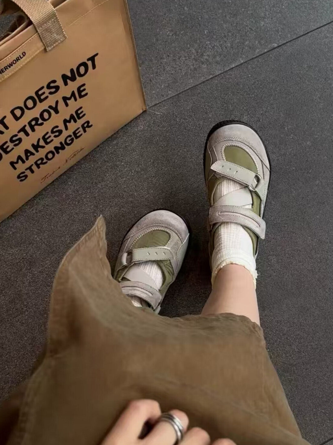 Sage Utility-Strap Trail Sneakers - View 2