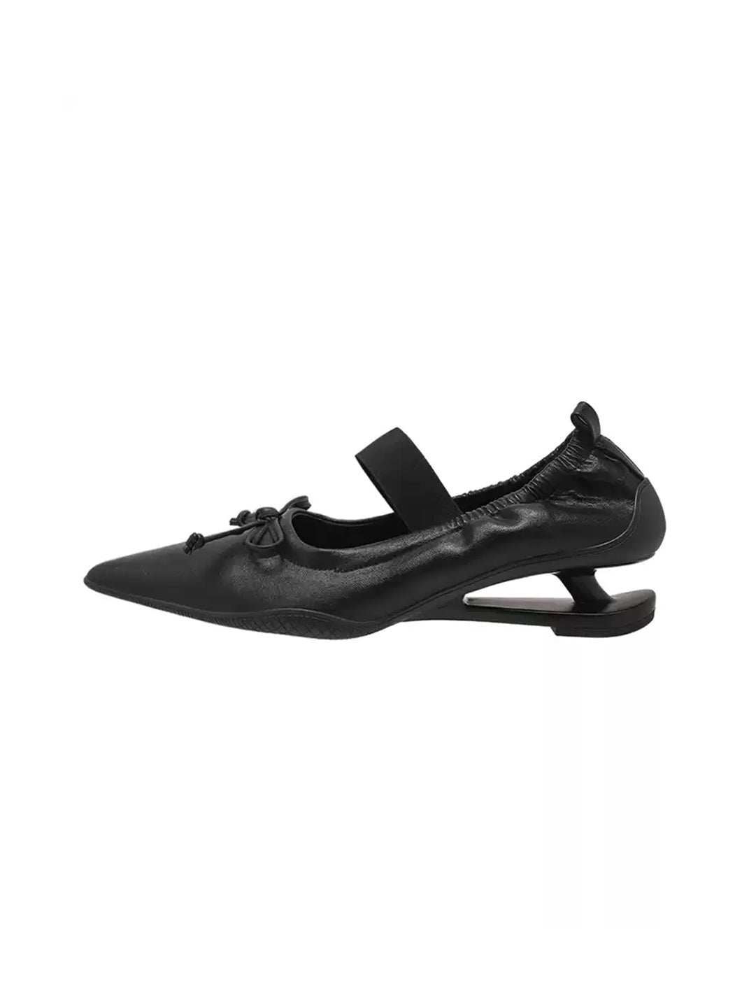 Pleated Pointed-Toe Sculpted-Heel Mules