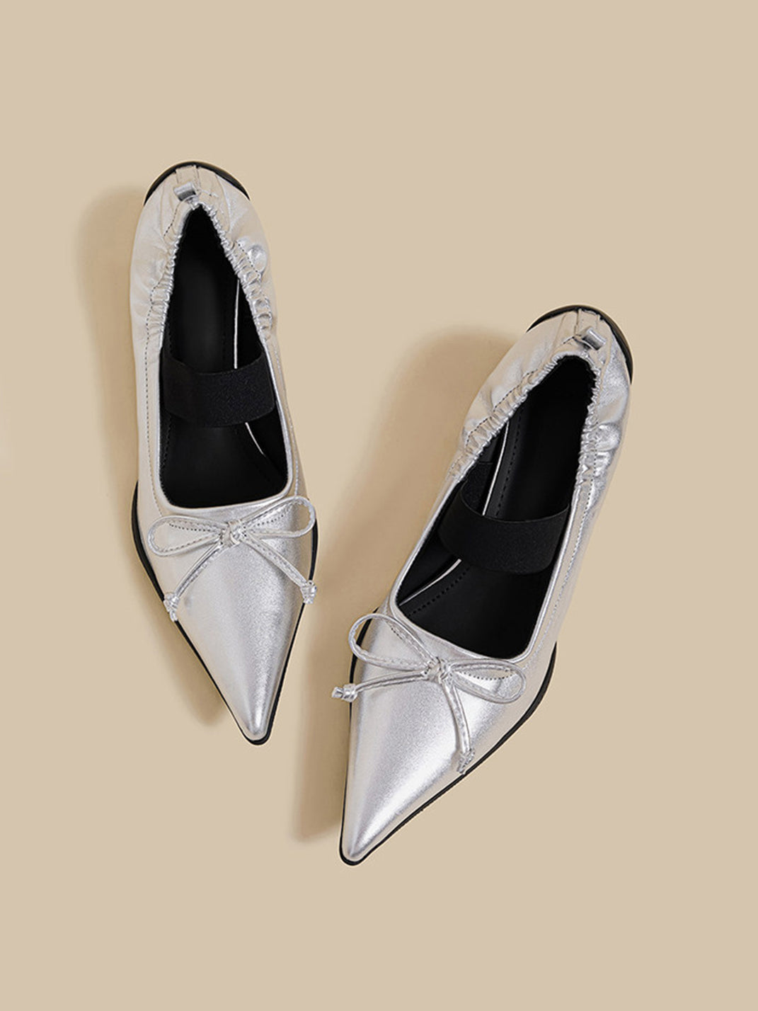 Pleated Pointed-Toe Sculpted-Heel Mules - View 10