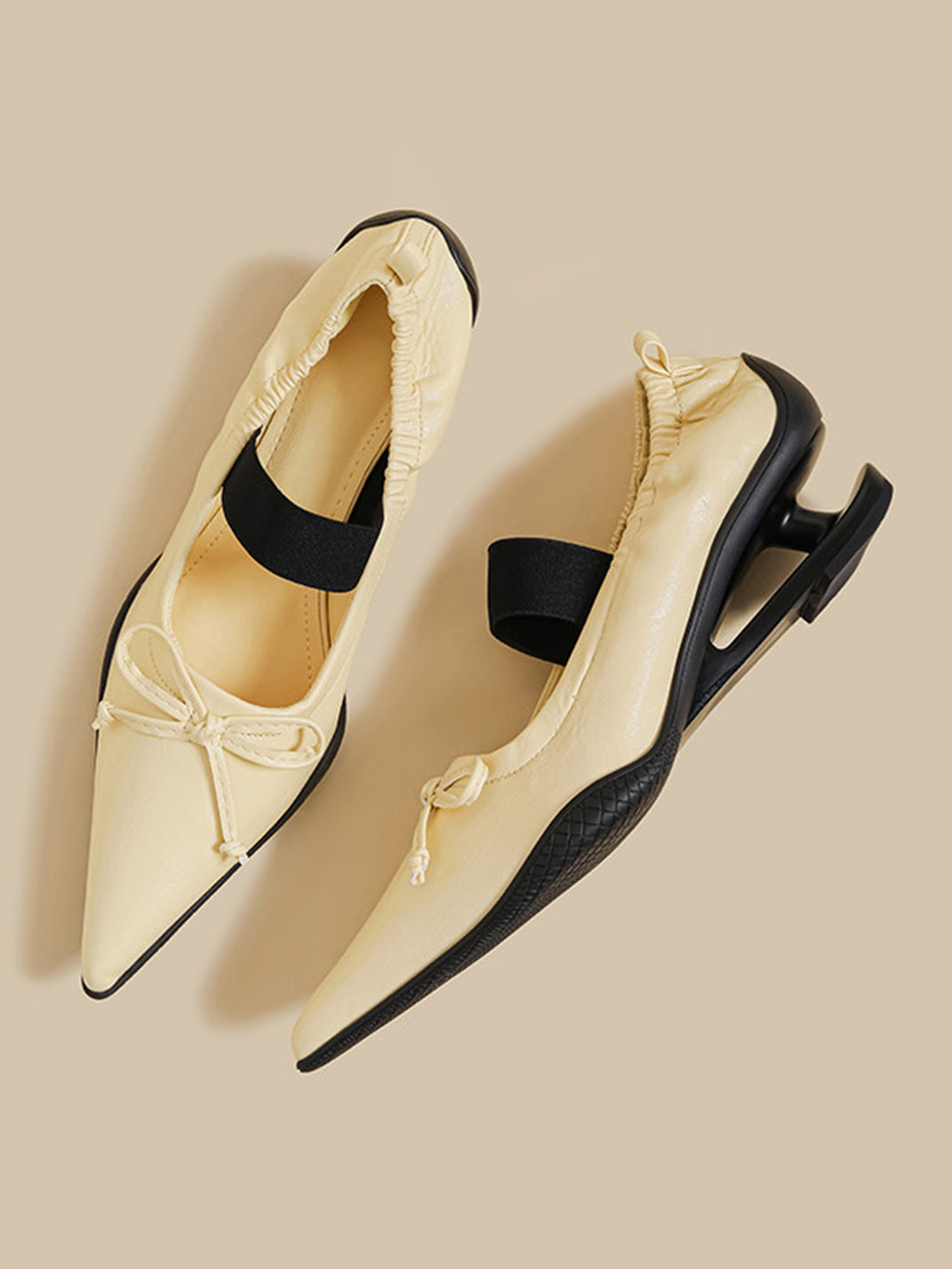 Pleated Pointed-Toe Sculpted-Heel Mules - View 14