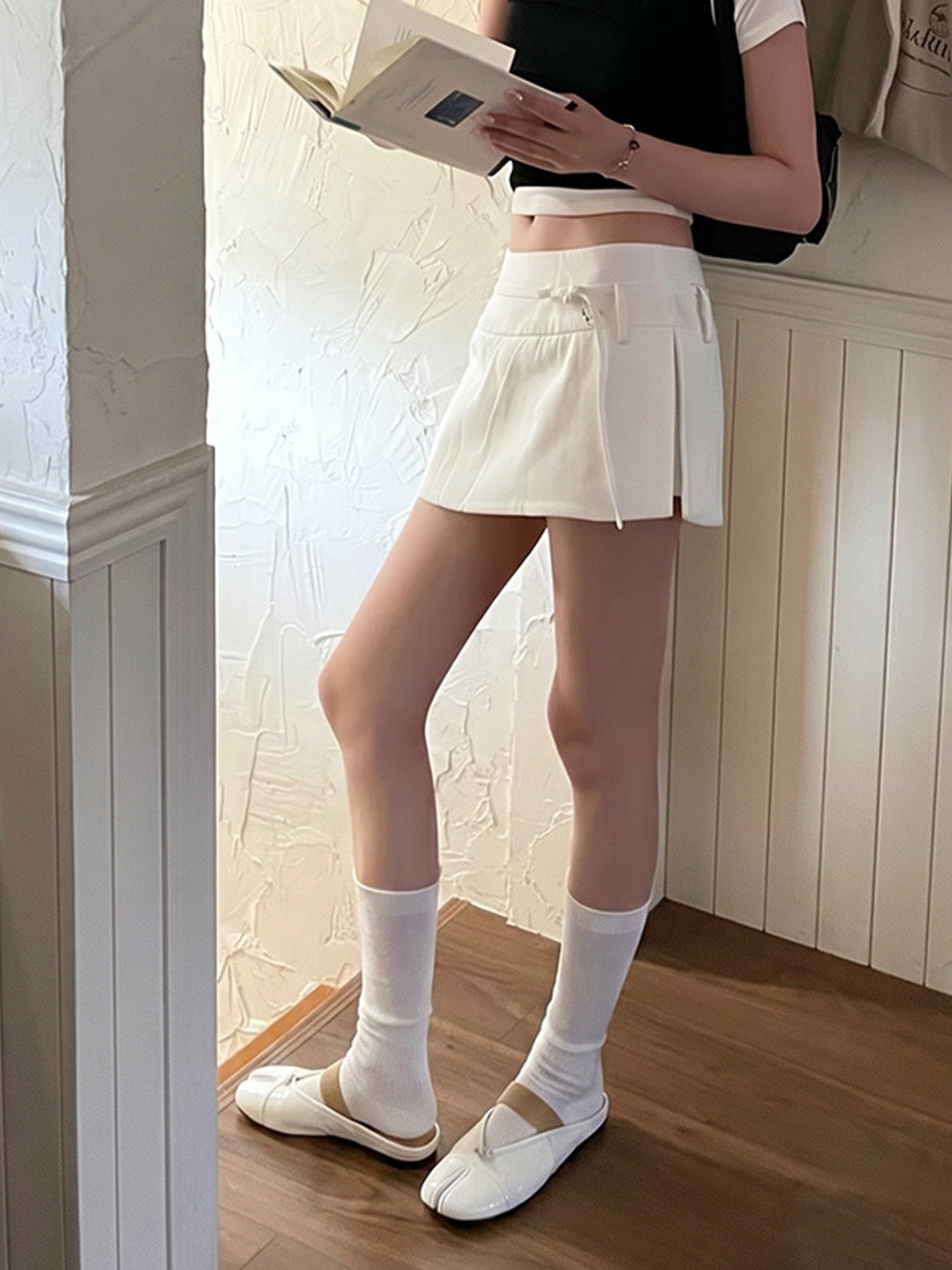 Minimal Split-Toe Open-Back Flats - View 3