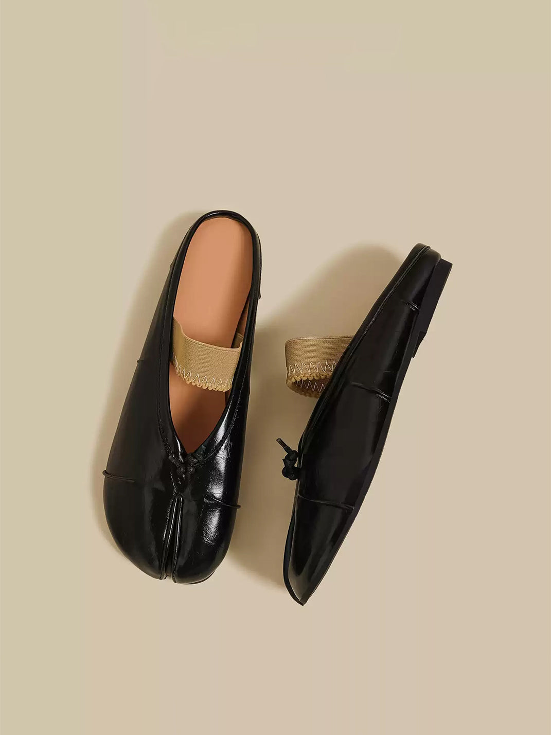 Minimal Split-Toe Open-Back Flats - View 10