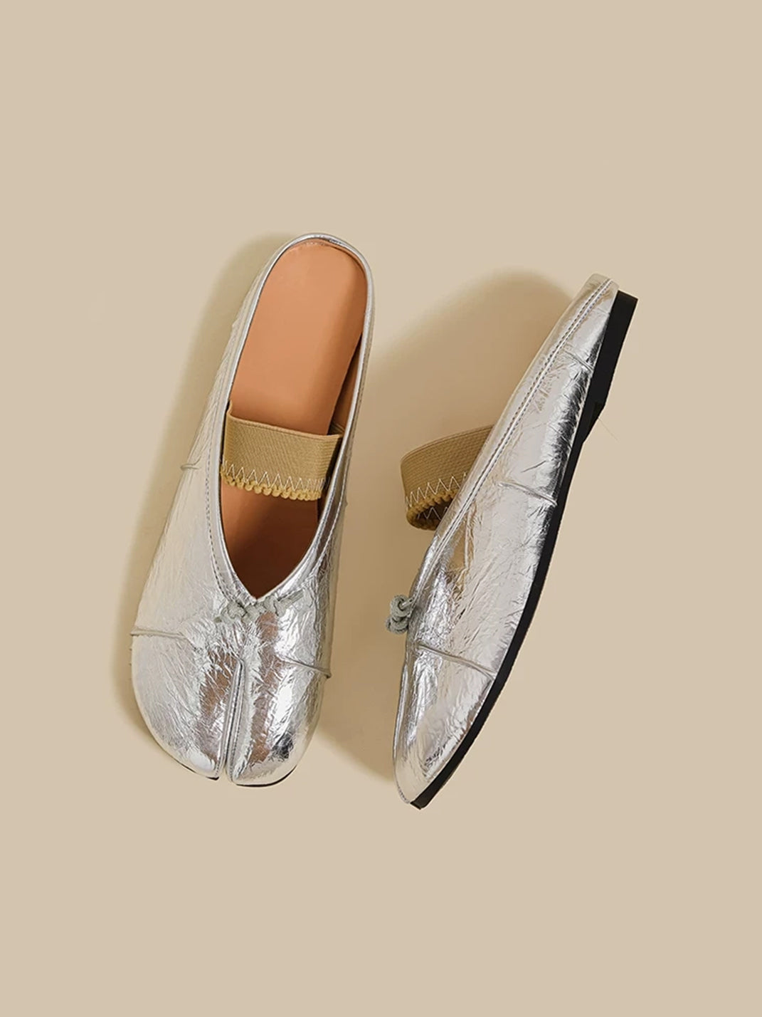 Minimal Split-Toe Open-Back Flats - View 14