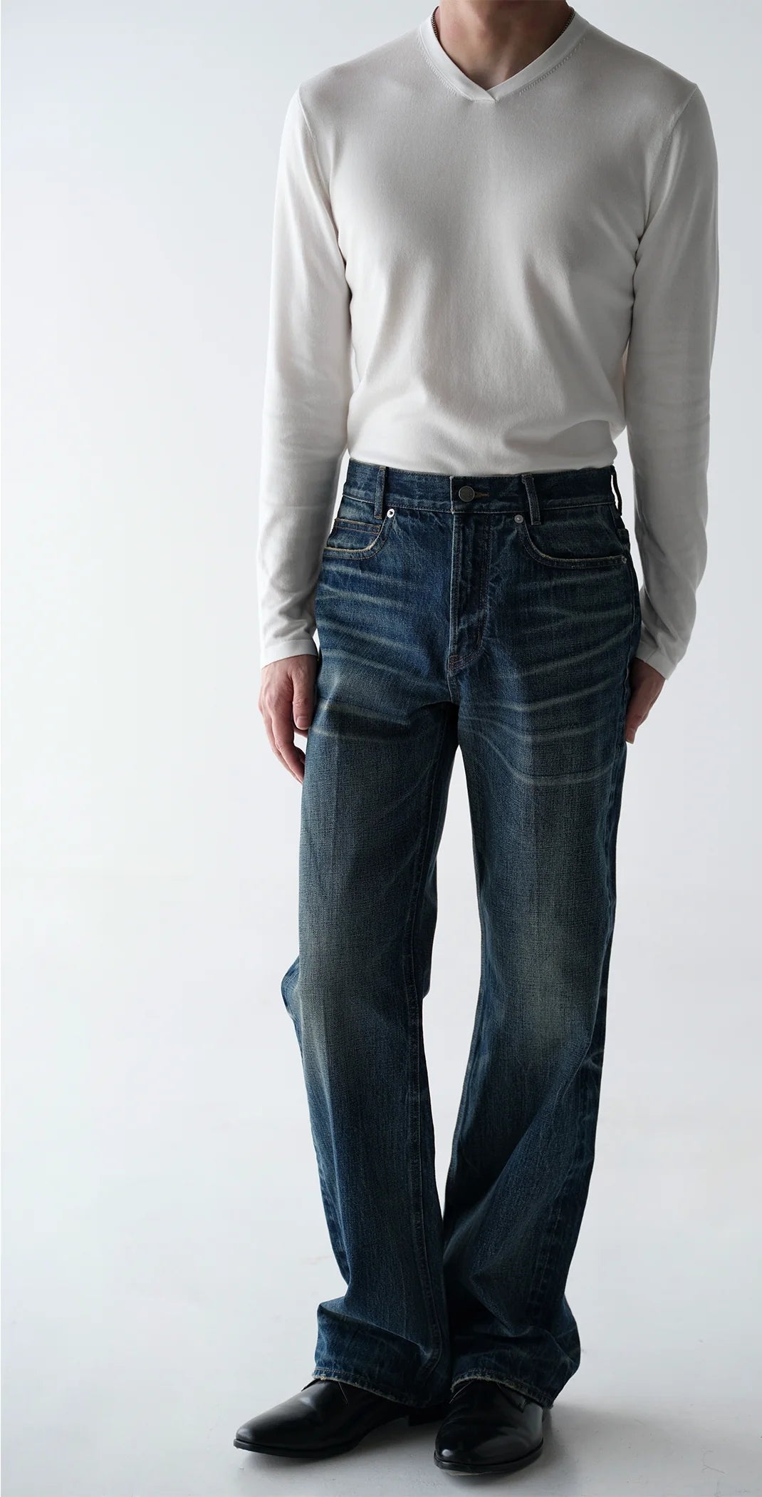 Overlapping V-Neck Lyocell-Blend Sweater product view 1