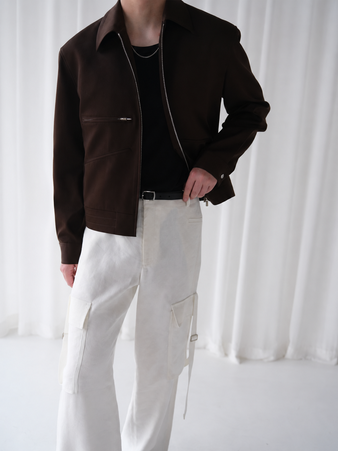 Chest-Zip Cropped Commuter Jacket product view 2