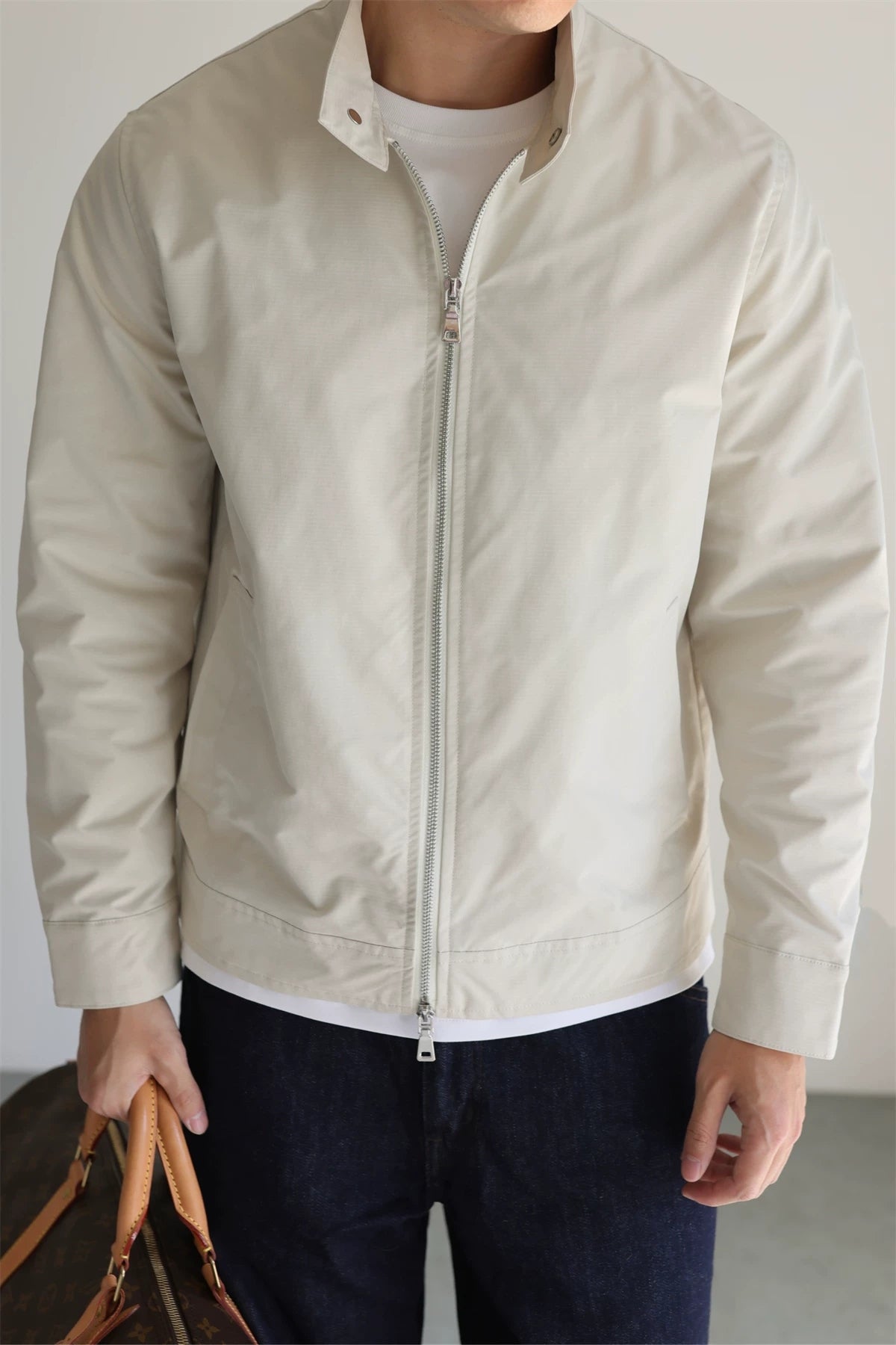 Lightweight Microcheck Harrington Jacket product view 1