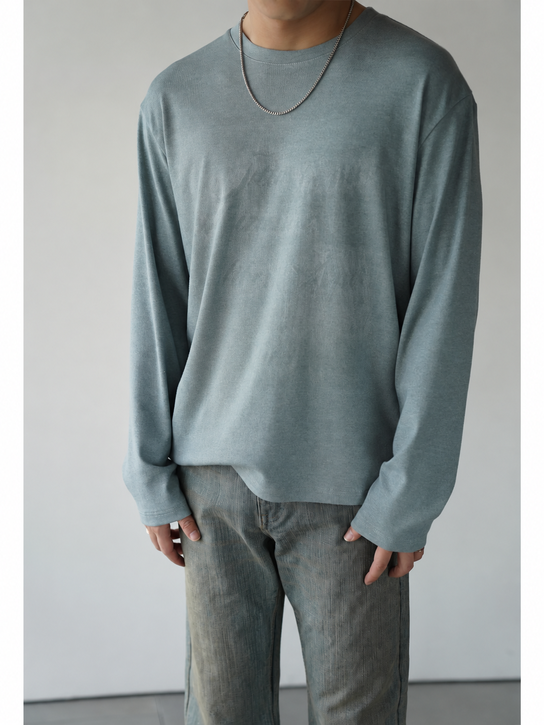 Sandwashed Tonal-Emblem Long-Sleeve Tee product view 2