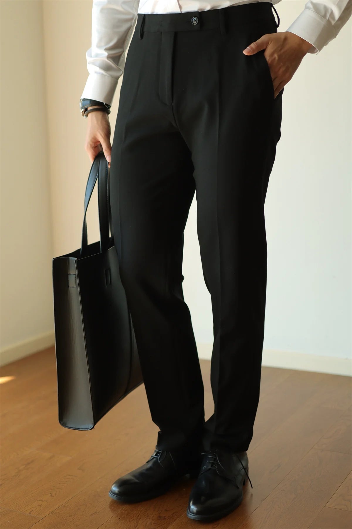 Tailored Stretch Straight-Leg Trousers product view 3