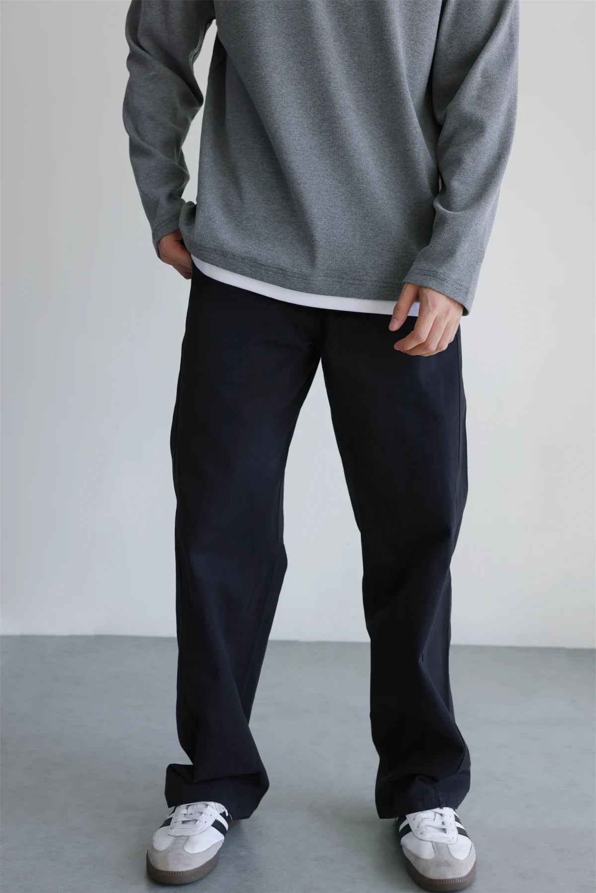Washed Cotton Curved-Leg Chino Pants product view 4