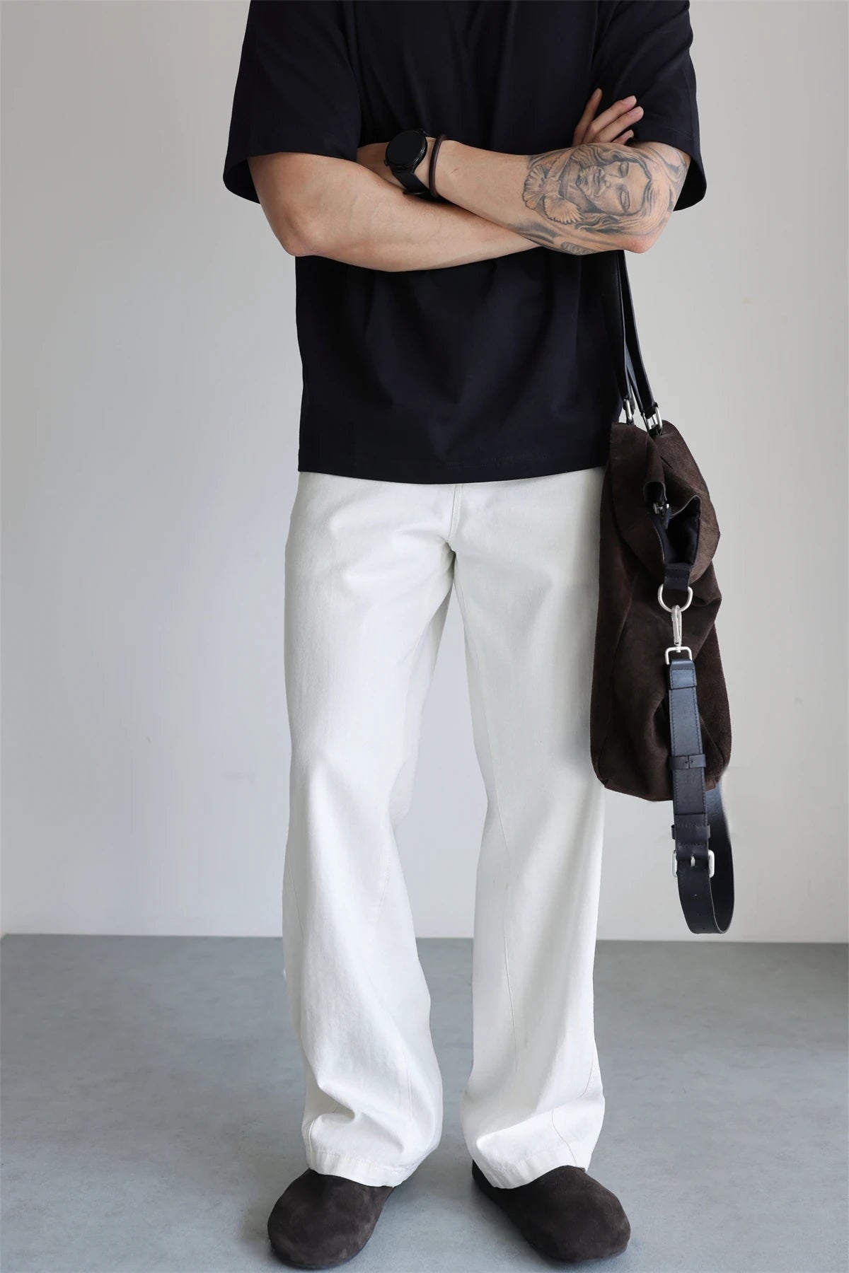 Washed Cotton Curved-Leg Chino Pants product view 5