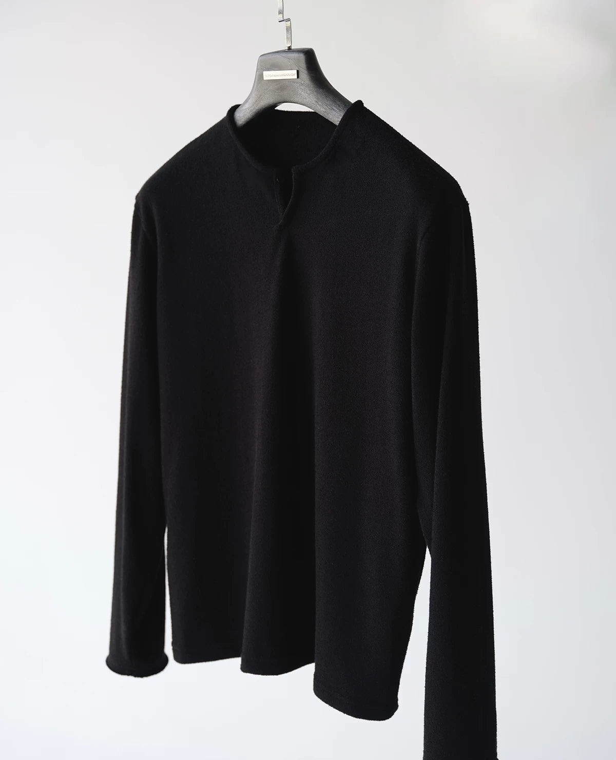 Split-Neck Loop-Yarn Long-Sleeve Top product view 2