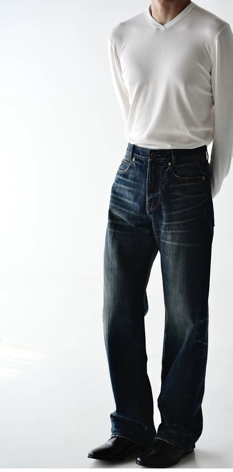 Tea-Cotton Indigo Selvedge Jeans product view 2