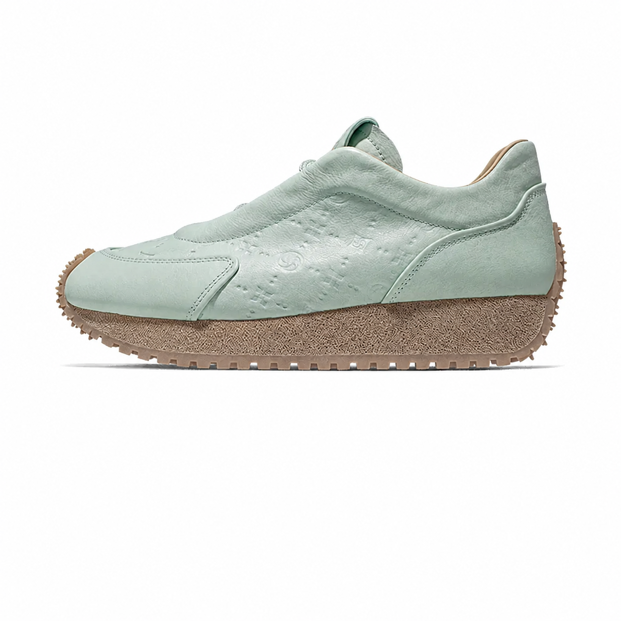 Sculpted Spike-Sole Leather Sneakers product view 3