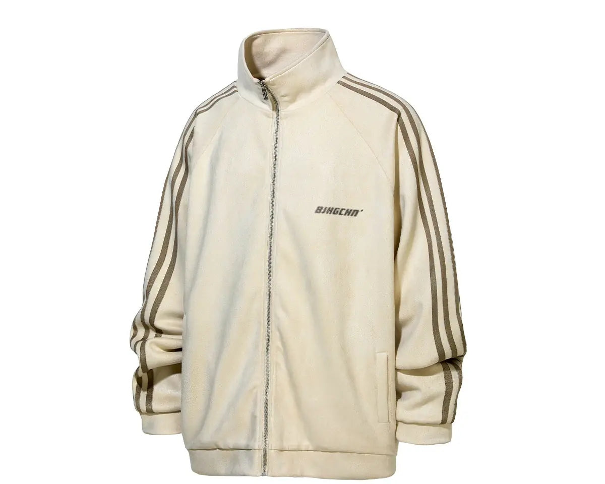 Triple-Stripe Relaxed Zip Track Jacket product view 4