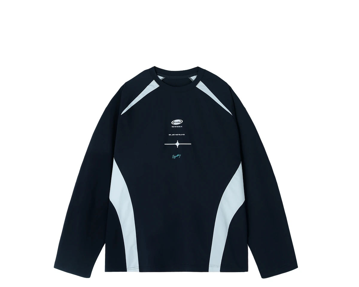 Curved-Panel Raglan Long-Sleeve Top product view 1