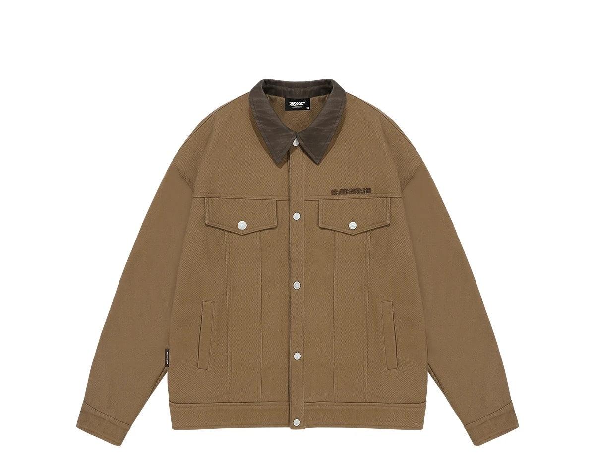 Contrast-Collar Canvas Work Jacket product view 1