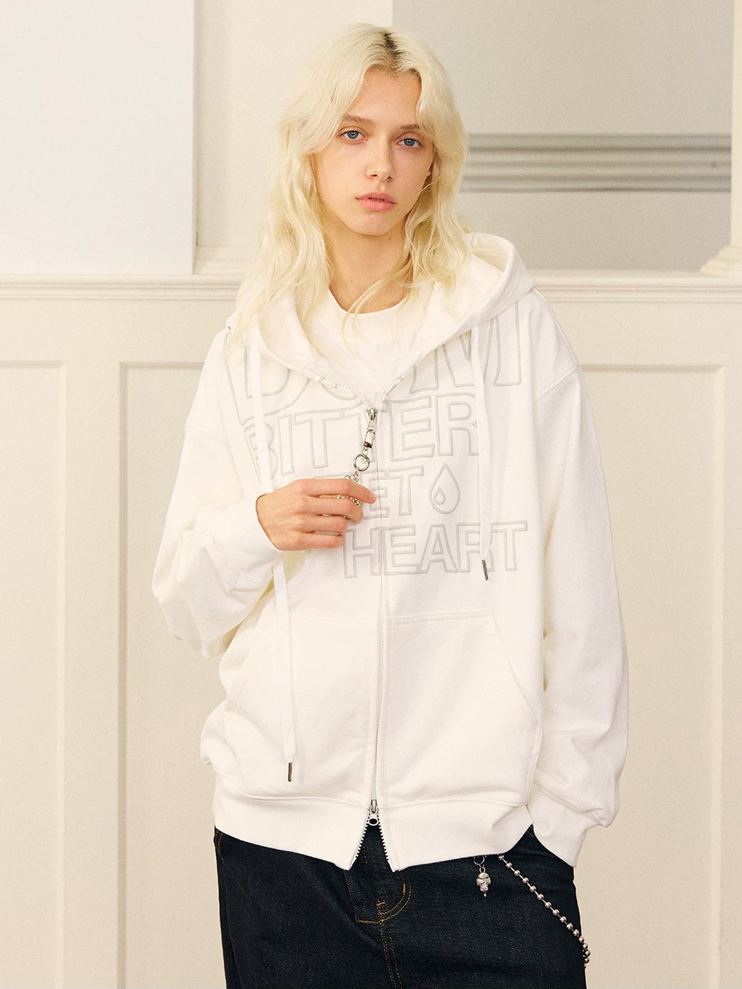 Clip-Print Charm Zip Hoodie — product view 2
