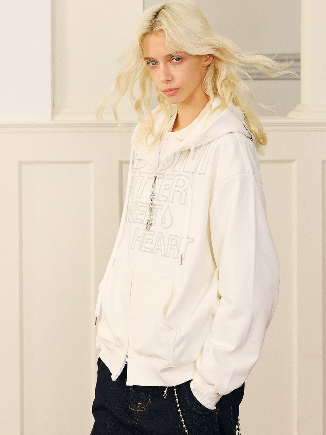 Clip-Print Charm Zip Hoodie — product view 3