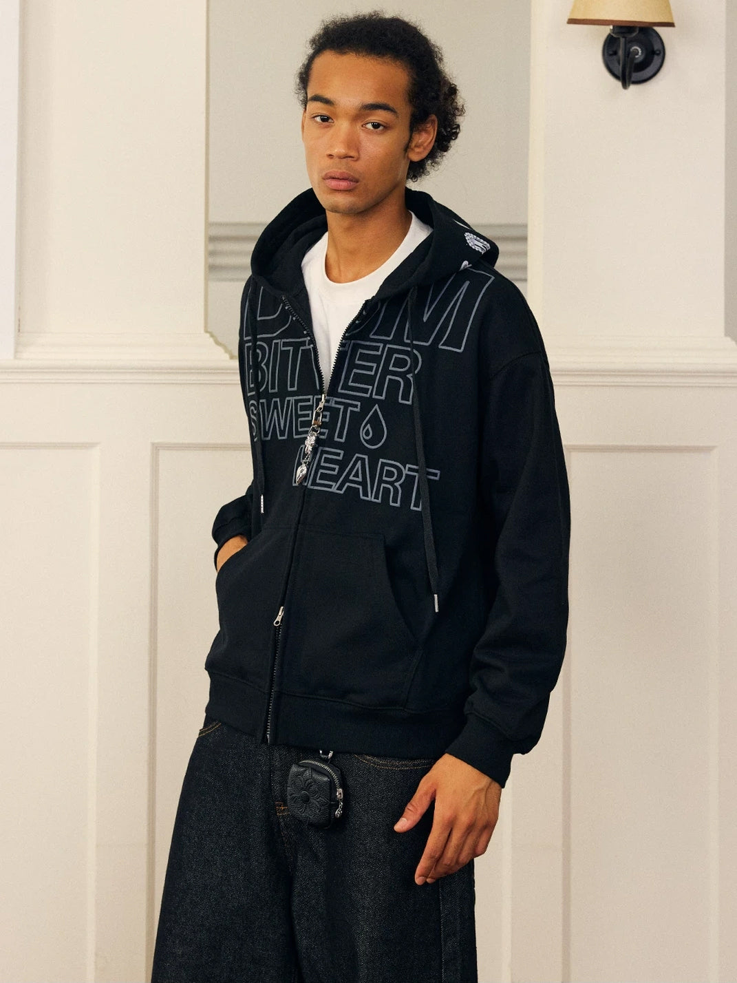 Clip-Print Charm Zip Hoodie — product view 8