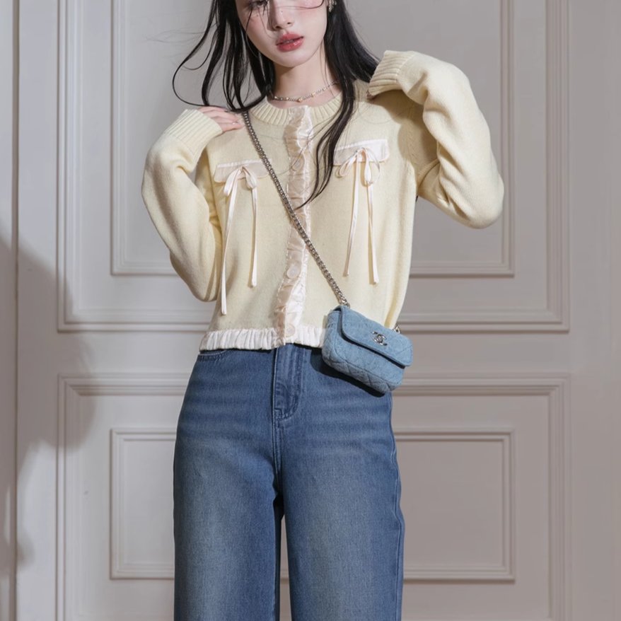 Deconstructed Denim Wide-Leg Jeans